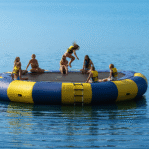 טרמפולינה מים מתנפחת עגולה עם רשת – חוויית ברמה אחרת