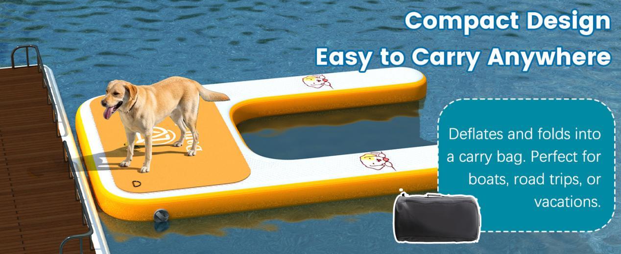 פלטפורמה מתנפחת לכניסה ויציאה בטוחות מהמים לחיות מחמד