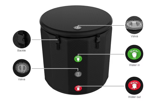 חבית קרח מתנפחת בקוטר 90 ס״מ ועומק 90 ס״מ