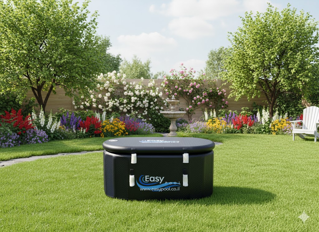 אמבטיית קרח מתנפחת  באורך 135 ס״מ ברוחב 70 ס״מ בעומק 60 ס״מ