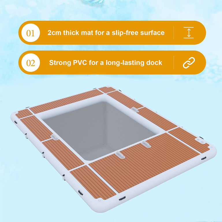 פלטפורמה מתנפחת יוקרתית עם בריכה ורשת בטיחות 4*3 מטר