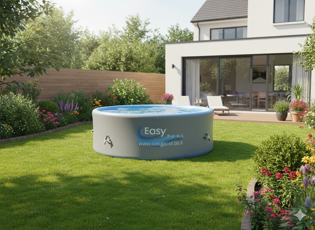 בריכת שחייה מתנפחת עגולה בקוטר 3 מטר ובעומק 1 מטר, טכנולוגיית Drop-Stitch – איכות מקצועית לבית ולחוץ