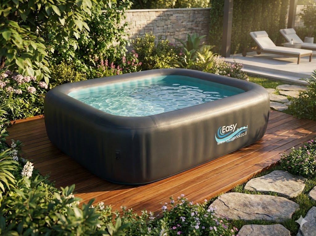 בריכת שחייה מתנפחת מלבנית קשיחה Easypool באורך 5 מטר,רוחב 3 מטר ובעומק 1.22 מטר, טכנולוגיית Drop-Stitch – איכות מקצועית לבית ולחוץ