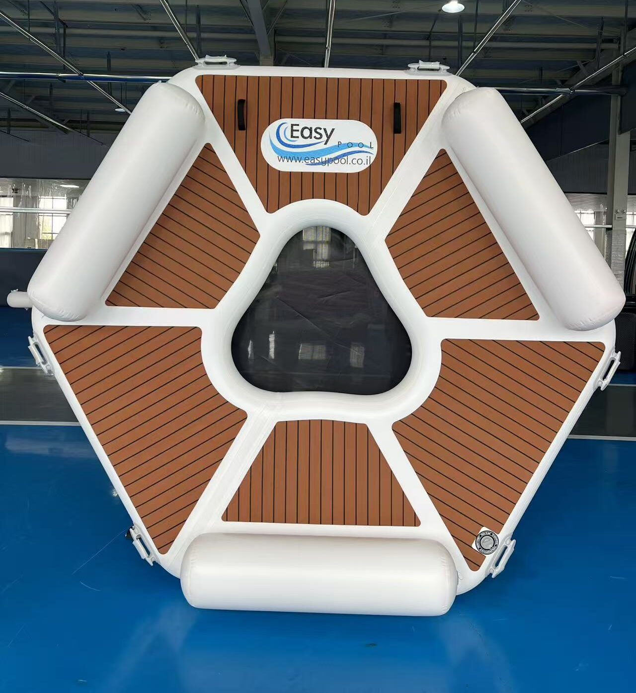 פלטפורמה משושה מתנפחת יוקרתית עם כריות 2.5*2.82 מטר