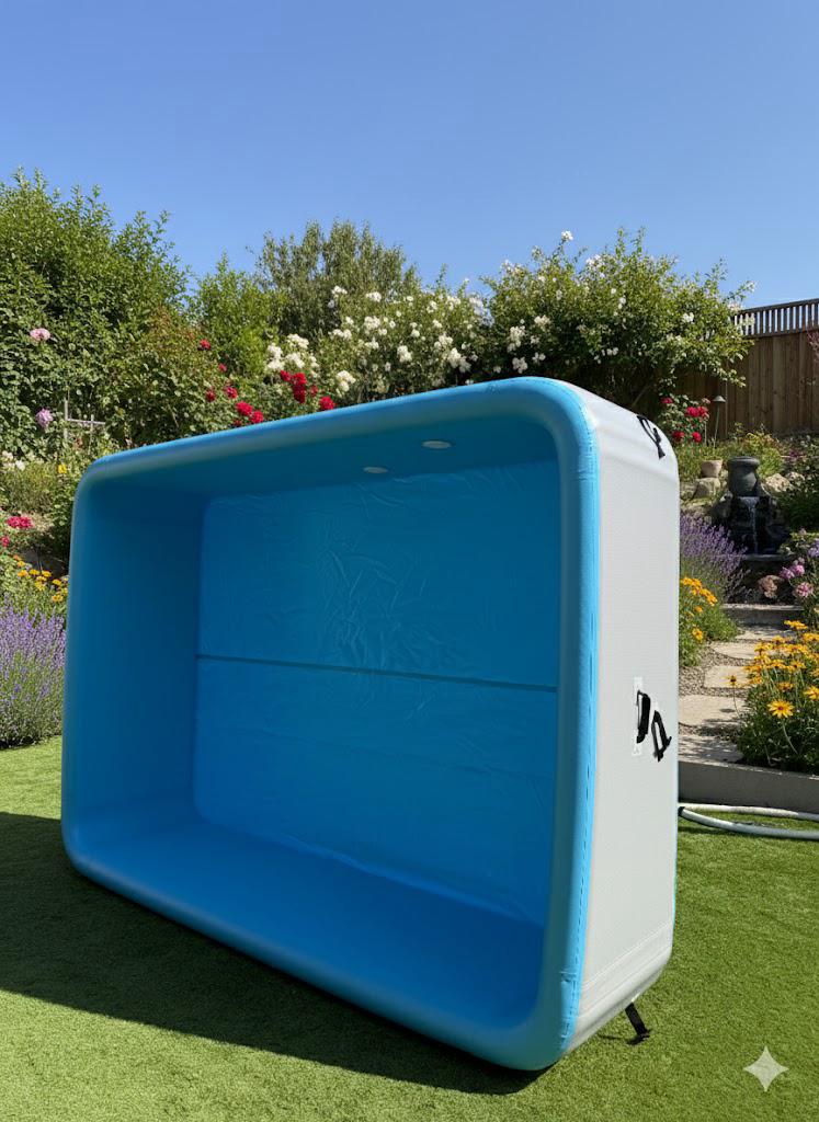 בריכת שחייה מתנפחת מלבנית קשיחה Easypool באורך 3 מטר,רוחב 2 מטר ובעומק 0.8 מטר, טכנולוגיית Drop-Stitch – איכות מקצועית לבית ולחוץ