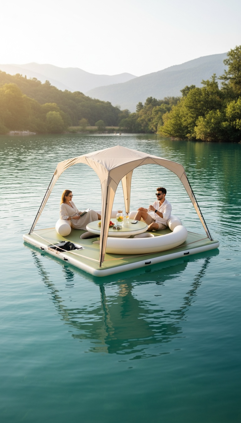 פלטפורמה בר מתנפחת קשיחה Easypool, טרקלין צף