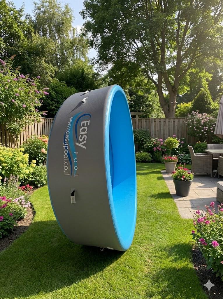 בריכת שחייה מתנפחת עגולה קשיחה Easypool בקוטר 4 מטר ובעומק 1 מטר, טכנולוגיית Drop-Stitch – איכות מקצועית לבית ולחוץ