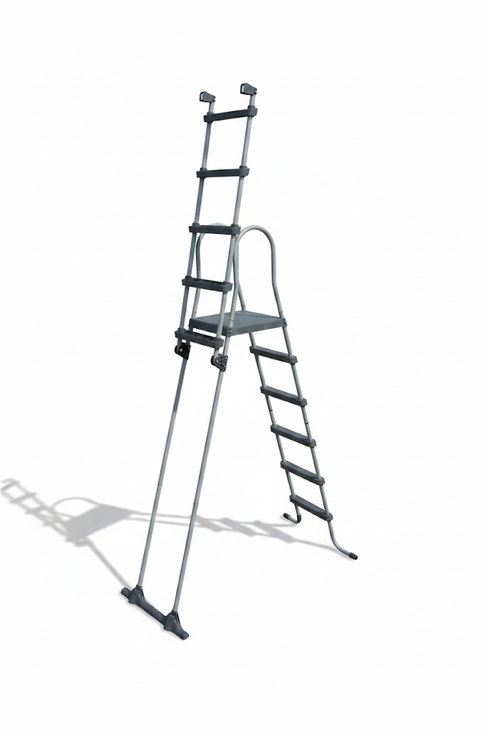 סולם לבריכה עד גובה 1.5 מטר או בריכה עם דופן עבה