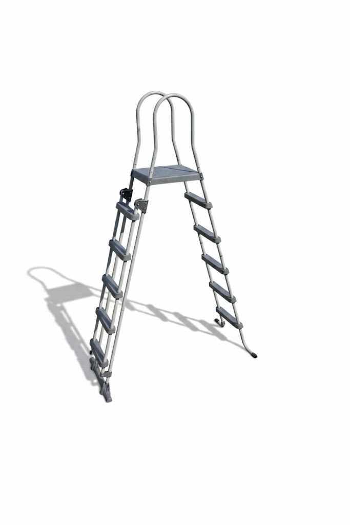 סולם לבריכה עד גובה 1.5 מטר או בריכה עם דופן עבה