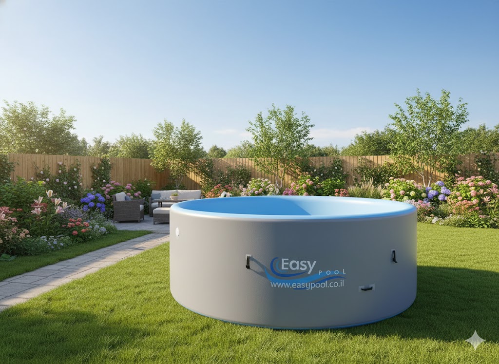 בריכת שחייה מתנפחת עגולה  קשיחה Easypool בקוטר 3 מטר ובעומק 1.5 מטר, טכנולוגיית Drop-Stitch – איכות מקצועית לבית ולחוץ